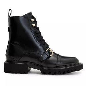 AllSaints Tori Leather Combat Boots Black Women’s 7